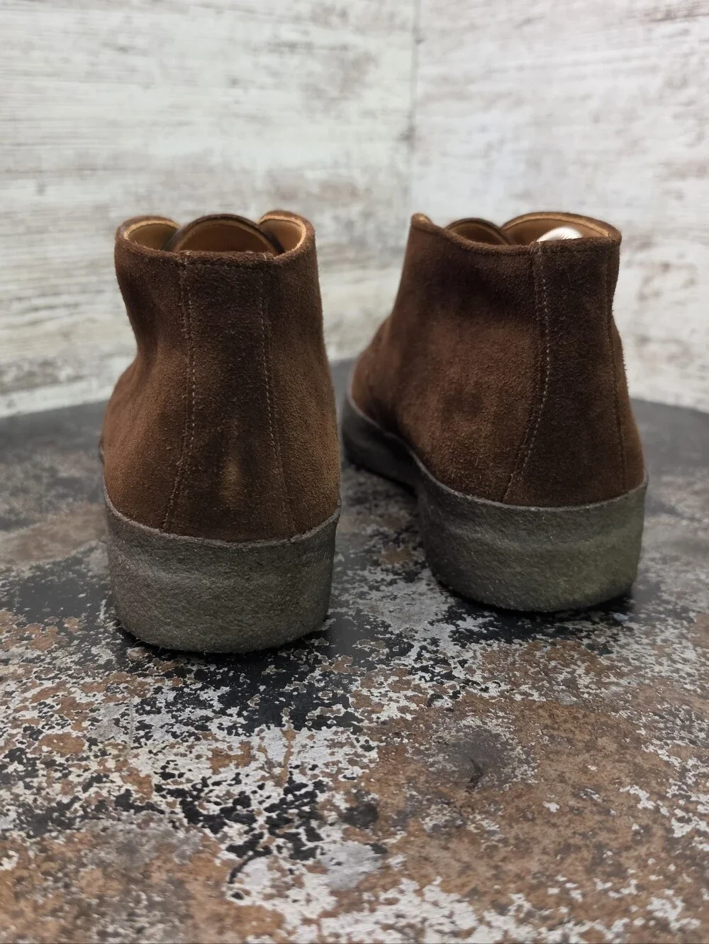 Sanders X Buck Mason Chukka Boots Sz 9.5 Used Brown Suede Natural Gum 2786PSS